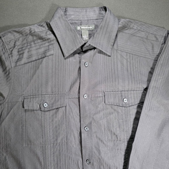 INC International Concepts Other - NWT INC International Concepts Mens Black Striped Long Sleeve Shirt Size Large